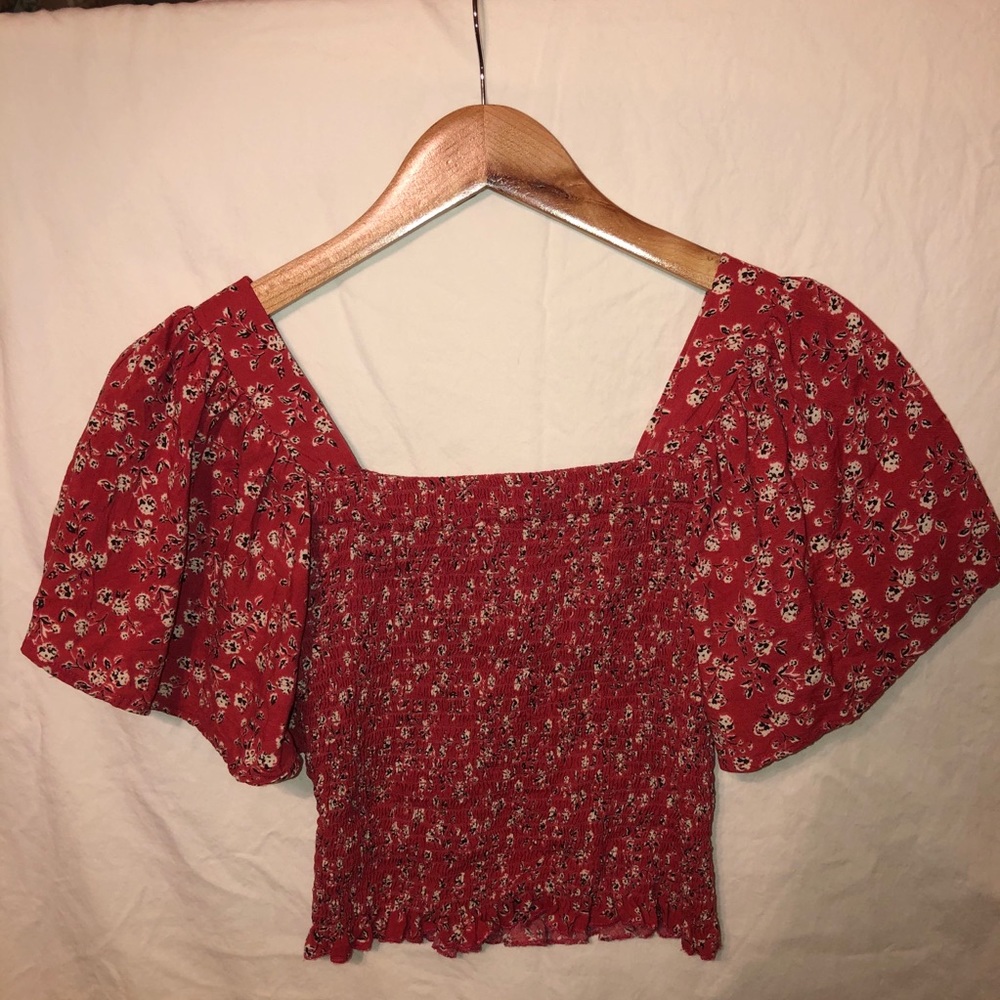 Ruched Floral Top